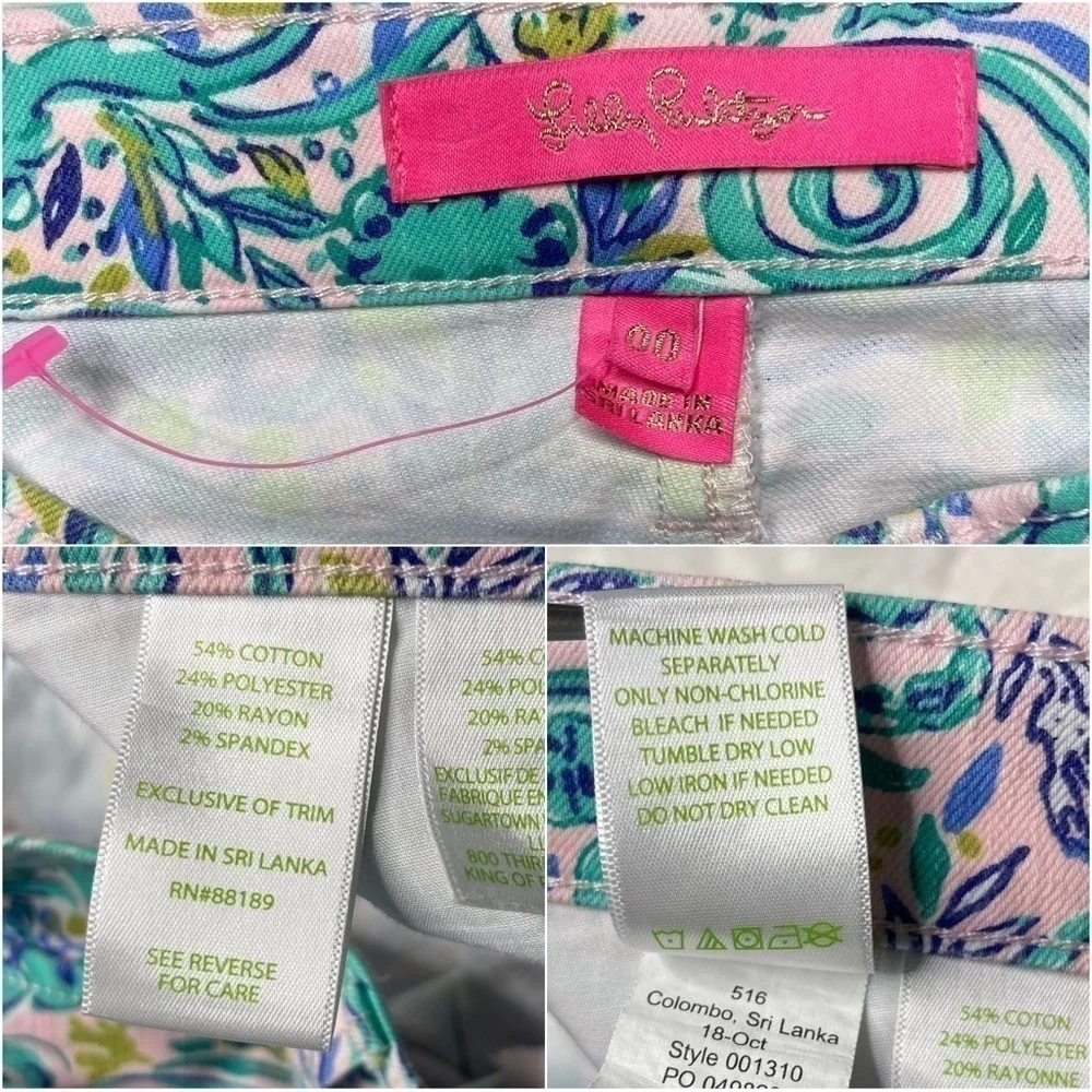 Lilly Pulitzer South Ocean Skinny Crop Pants in Monkey Sea Print Melon Fig Teal